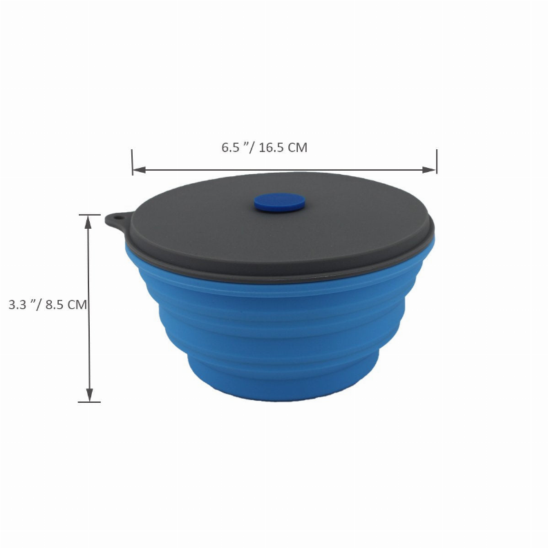 Mr. Peanut's Collapsible Silicone Camping Bowl with Lid & Foldable Fork
