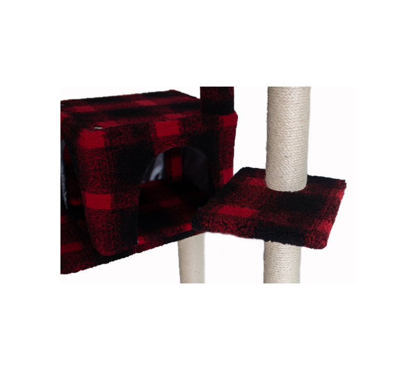 Real Wood B5008 50-Inch Classic Cat Tree With Veranda, Bench