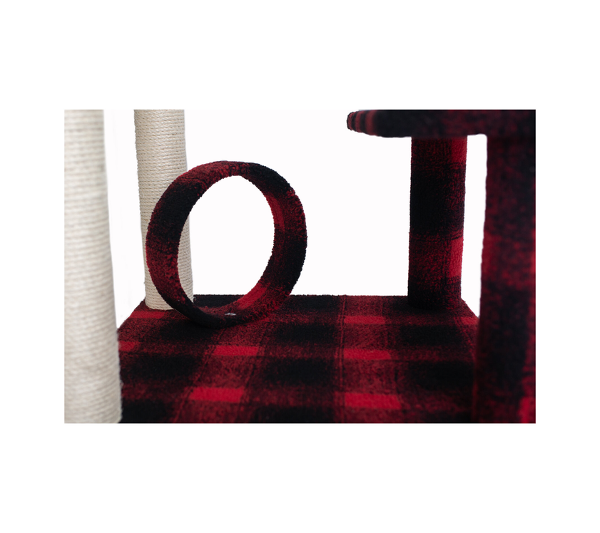 Real Wood B5008 50-Inch Classic Cat Tree With Veranda, Bench