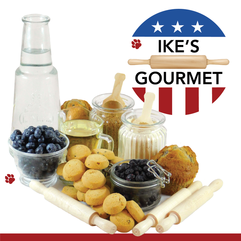 Ike's Gourmet Blueberry Muffin Dog Treat Cookies - Real Fruit Shortbread Cookies Vegan and All-Natural Grain and Gluten Free Made in USA