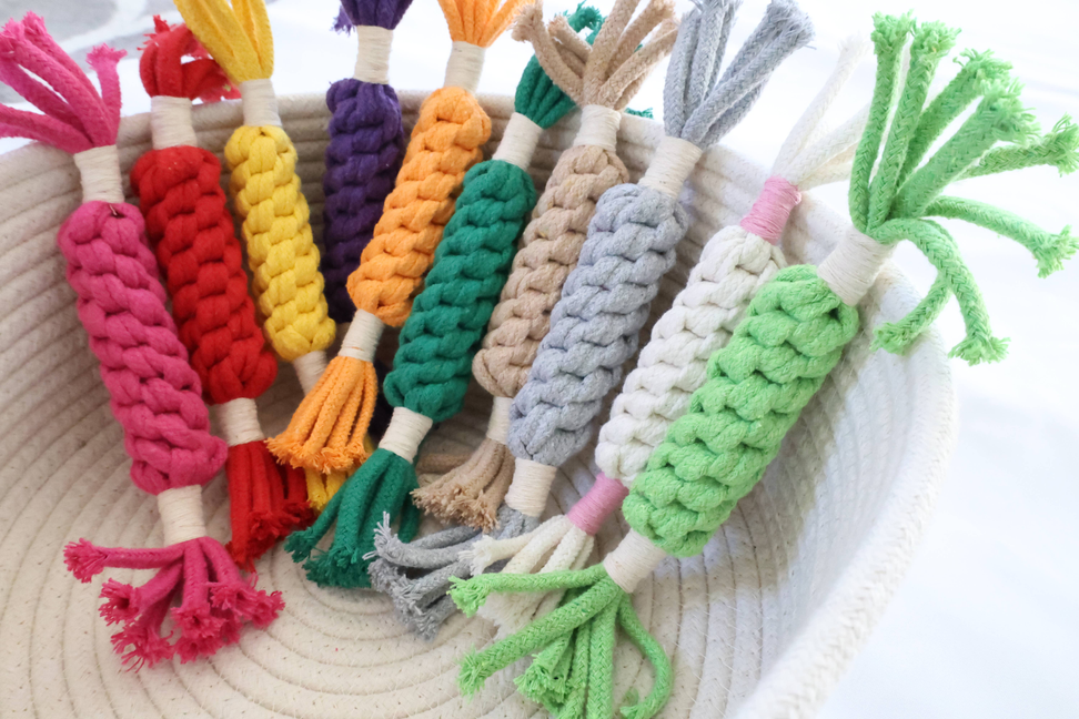 Handmade Jumbo Macrame Rope Candy for Big Dog, Sustainable