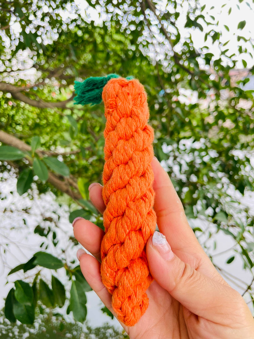 Handmade Sustainable Carrot Rope Chew Toy For little Pet