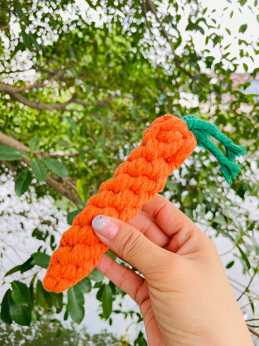 Handmade Sustainable Carrot Rope Chew Toy For little Pet