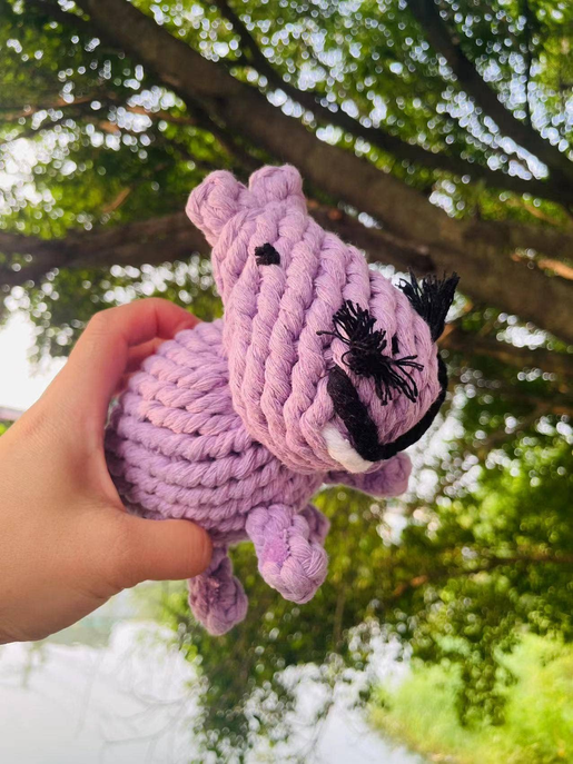 Handmade Sustainable Large Hippo Dog Rope Toys