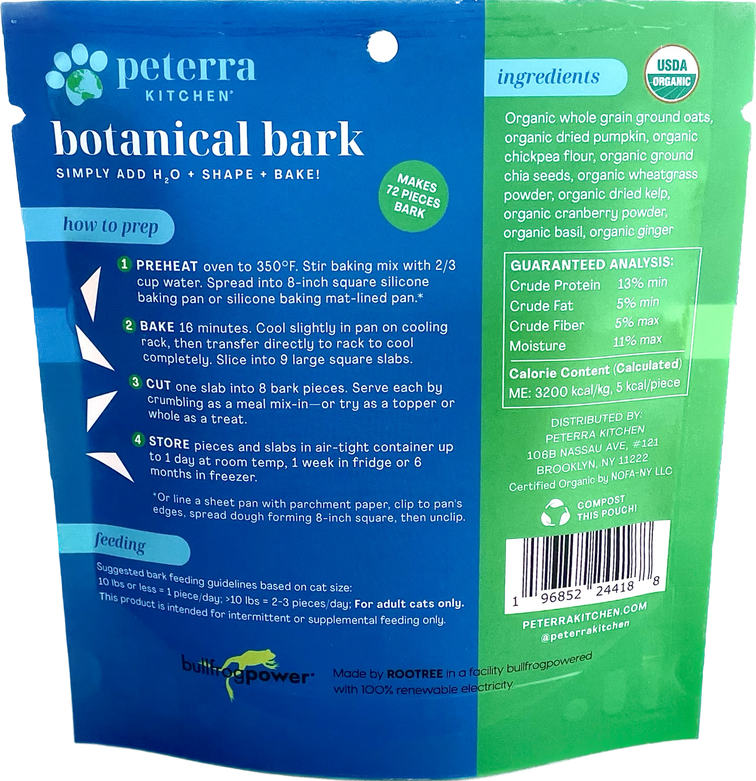Organic Cat Treats Baking Mix - Botanical Bark